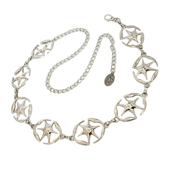 Aurgiarme Carved Star Waist Belt Belly Chain for Dress Chain Belt for Women Waist Chain Belt Belly Dance Accessories