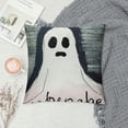 thumbnail image 2 of PHYHOO  Halloween Pillow Covers Ghost Halloween Pillow Covers Decorations Pink Halloween Pillows Decorative for Halloween Home Decor for Sofa White, 2 of 5