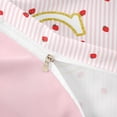 thumbnail image 4 of Meiyoeat Cute Gold Letter S Bedding, Strawberry Stripe Print Duvet Cover Full, Pink Red,Pink Reversible,3pcs,No Comforter, 4 of 6