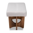 thumbnail image 3 of Baxton Studio Theo Grayish Beige Upholstered Brown Finished Bench, 3 of 8