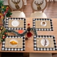 thumbnail image 4 of Christmas Savings Clearance! FELTREE Christmas Plaid Placemats Plaid Vintage Concise Rustic Long Tablecloth Christmas Cotton and Linen Woven Table Flags Holiday Wedding Decoration, 4 of 6