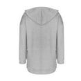 thumbnail image 7 of Long V-Neck Pullover Hoodies for Women, Drawstring Loose Sweatshirts with Pocket, Fall Casual Outerwear, 7 of 7
