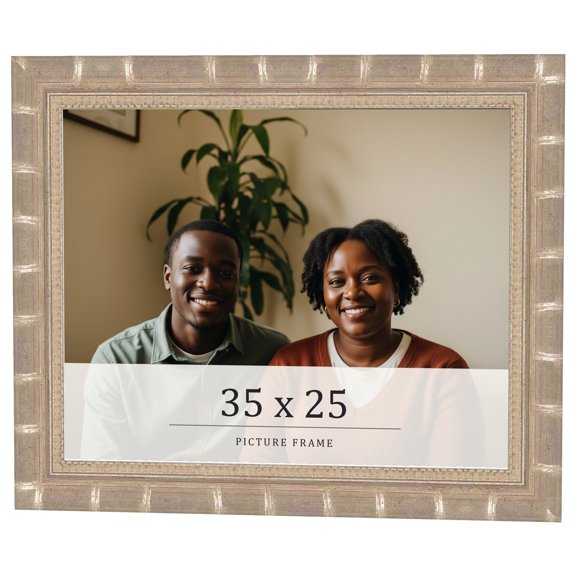 35x25 Frame Silver Real Wood Picture Frame Width 1.5 inches | Interior Frame Depth 0.5 inches |