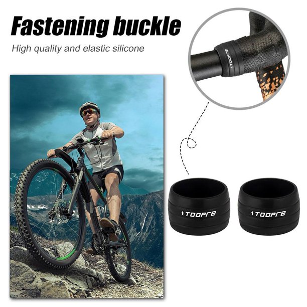 2 uds. De cinta para manillar de bicicleta, anillo antideslizante para manillar de bicicleta, manga de correa (negro) Likrtyny paseo en bicicleta