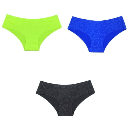 

QWANG 3 Pack Women Seamless Bikini Underwear Half Back Coverage Panties