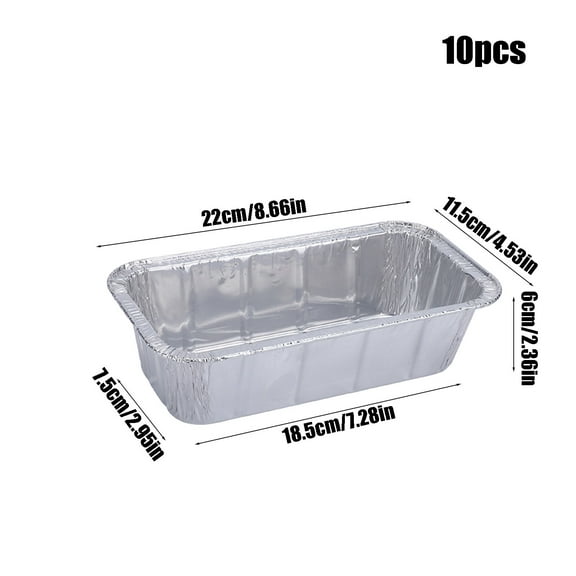Rkxzt Tin Box,Disposable Aluminum Foil Pans 10 Pack Rectangular Baking Tins 8.66x4.53x2.36"Heavy Duty Oven Safe Food Containers,Kitchen Storage