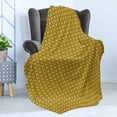thumbnail image 4 of Oriental Soft Flannel Fleece Throw Blanket, Antique Circular Floral Motif with Vibrant Colors, Cozy Plush for Indoor and Outdoor Use, 50" x 70", Yellow Green Orange, by Ambesonne, 4 of 5
