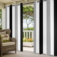 thumbnail image 3 of Black Gray Striped Outdoor Curtains for Patio Waterproof, Windproof Privacy Curtains with Weighted Bottom, Farmhouse Stripe Art Outside Drapes for Picnic Garage Backyard Cabana 54"x108" 1 Panel, 3 of 8