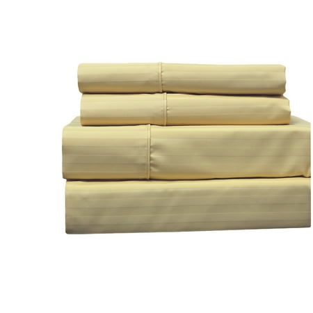 Northwoods Stripe Collection Wrinkle Free Cotton Sheets Striped 650 Thread count Collection Easy Care & Wrinkle Resistant Deep Pockets Durable Sheet ()