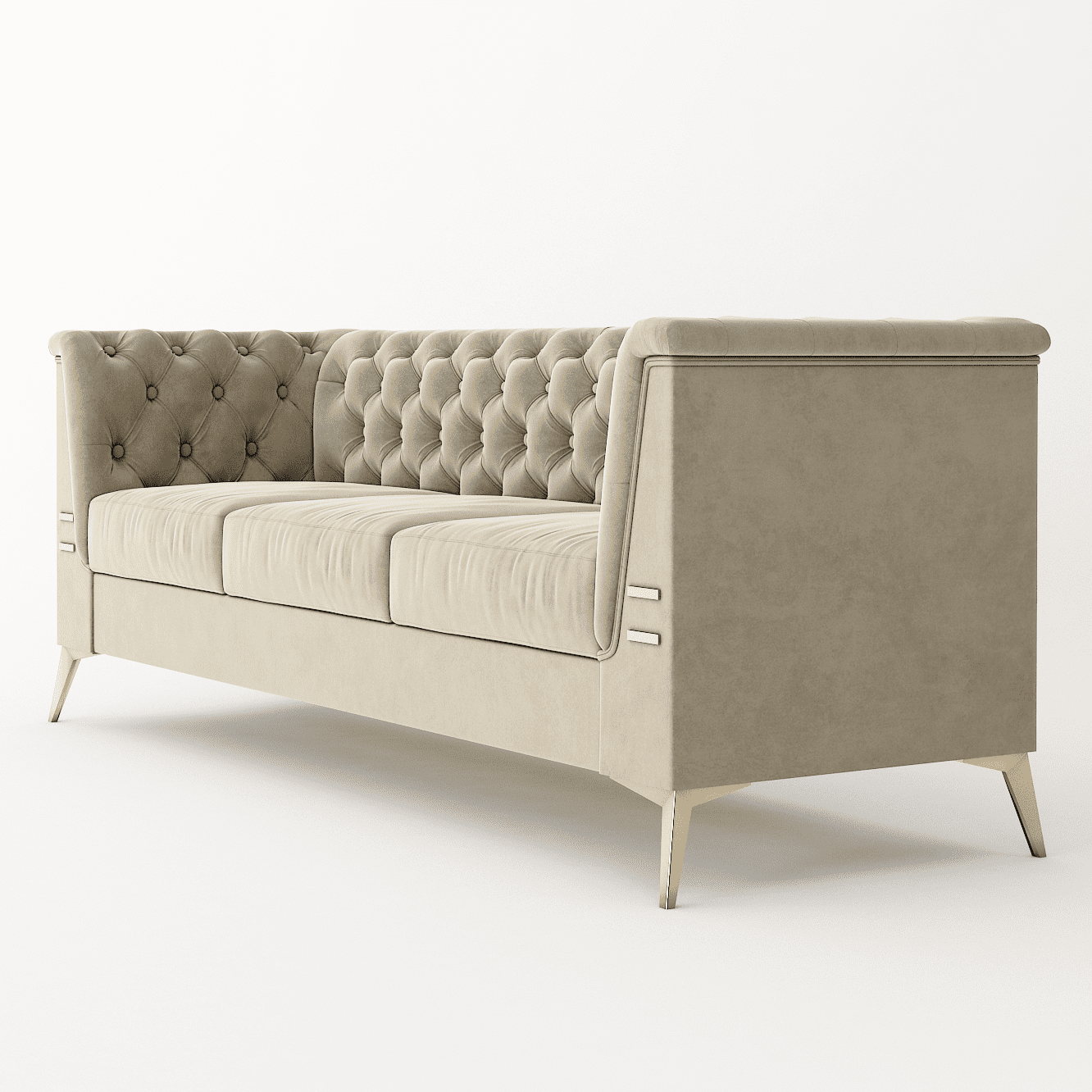 Resenkos 83" Mid-Century Modern Tufted Velvet Couch Extra-Deep Down-Filled Sofa in Khaki Resenkos 83" Mid-Century Modern Tufted Velvet Couch Extra-Deep Down-Filled Sofa in Khaki