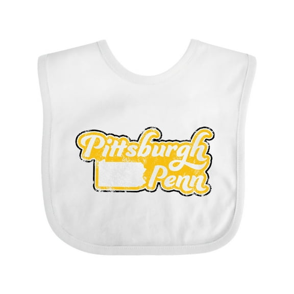 Inktastic Pittsburgh, Pennsylvania Retro Font Boys or Girls Baby Bib