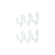 Mainstays, White Metal Hooks, Clutter-Free Hooks for Hanging Towels and Coats, 10 lbs Capacity, 6 Pack
