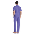 thumbnail image 2 of ANLIQI Men's 100% Cotton Pajamas Set Button Down Sleepwear Short Sleeve and Long Pants Pjs (Purple,S), 2 of 6