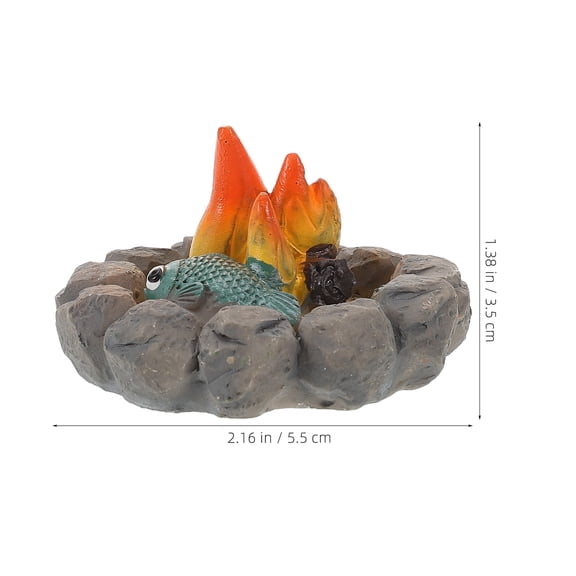 QIDITONG Miniature Campfire Dollhouse Fire Pit Mini Fireplace Fake Fire Pretend Play Tiny Bonfire Model Toy Micro Landscape Decorations