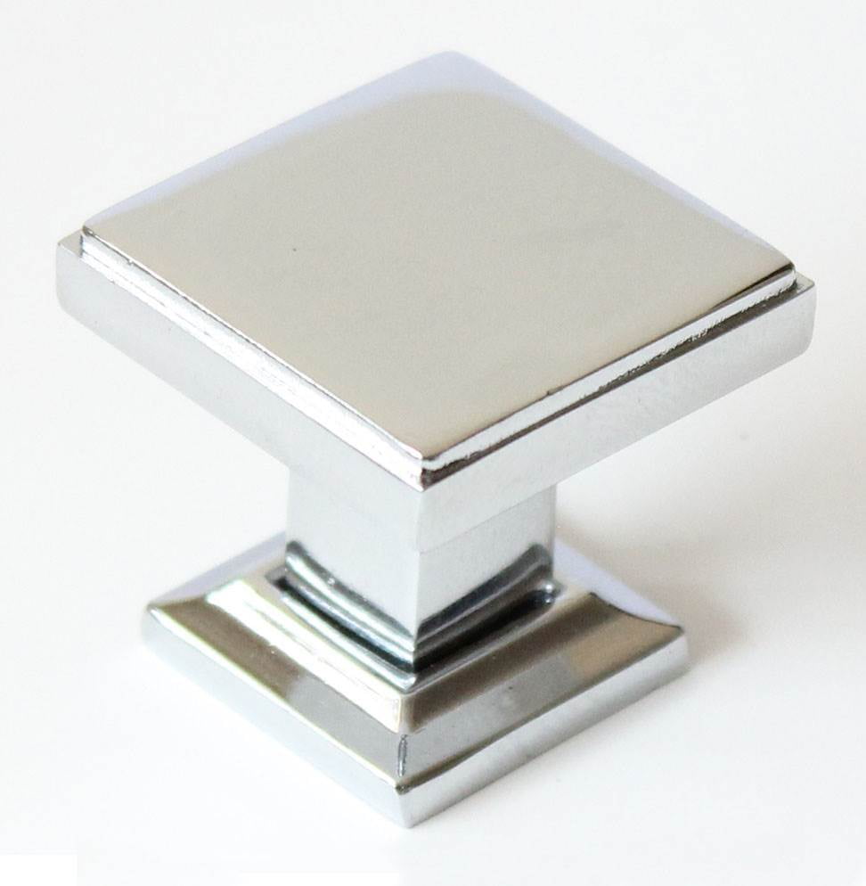 1.13 in. Square Pull Knob in Chrome Finish