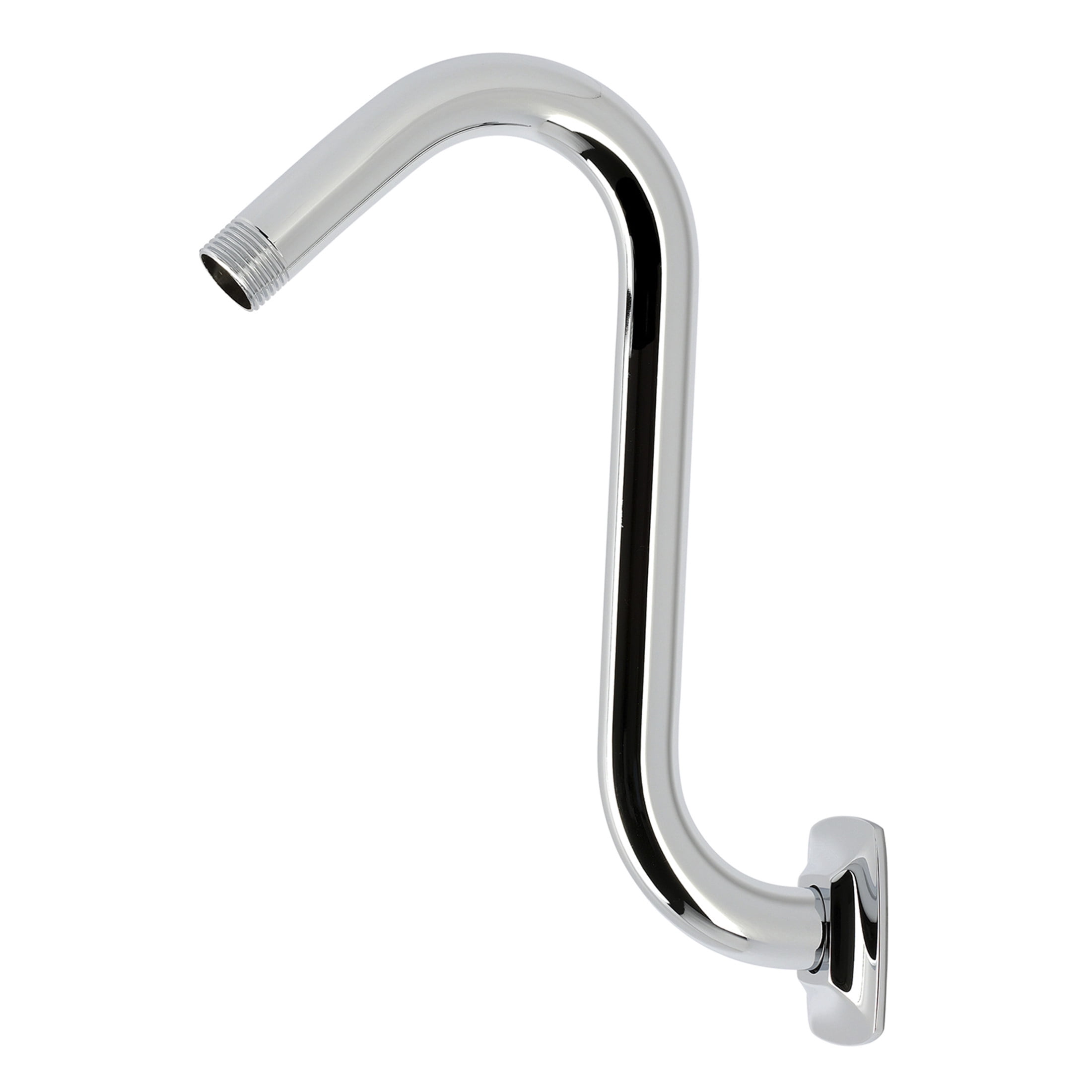 Kingston K152AK11 Gehry S-Shape Shower Arm with Square Flange, Polished Chrome
