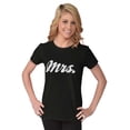 thumbnail image 3 of Mrs. Bride Bachelorette Honeymoon Womens Slim Fit Graphic Tee Brisco Brands X, 3 of 5