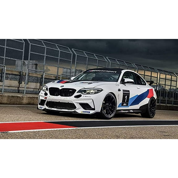 Iconic Arts Laminated 42x24 Poster: White BMW m2 cs Racing 2020 4k 5k hd Cars HD