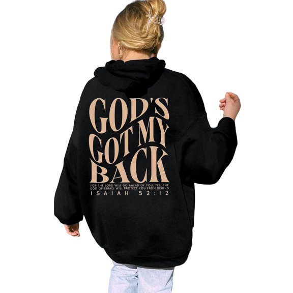 Oversize Hoodie for Women Fashion Christian Print Graphic Long Sleeve with Pocket 2026 Fall Trendy Outfits