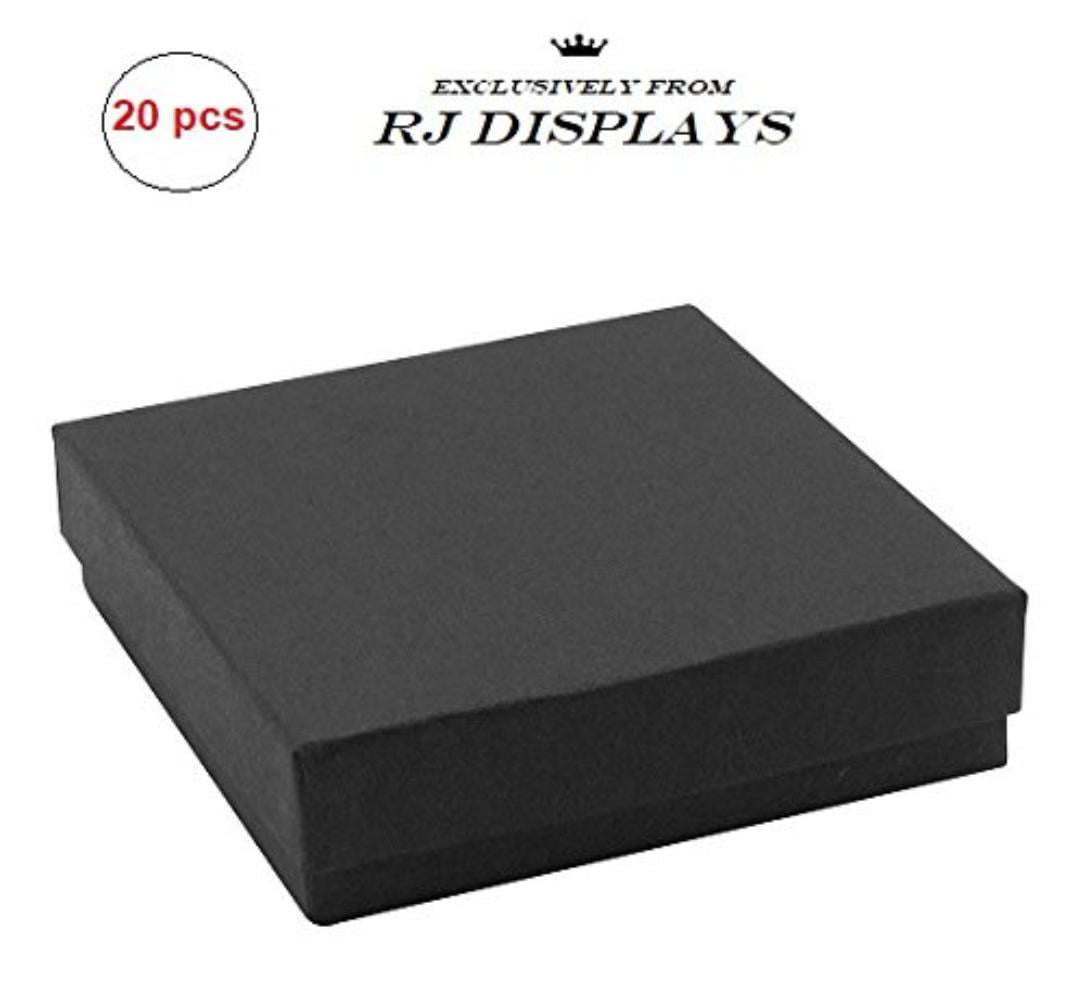 20 Pack Cotton Filled Matte Black Color Jewelry Gift and Retail Boxes 3 X 3  X 1 Inch Size by R J Displays By Regal Jewelry Displays - Walmart.com