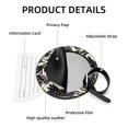 thumbnail image 4 of Print 2Pcs PU Leather Round Luggage Tags with Privacy Cover and Name ID Tag for Suitcase, Handbags, Backpacks, School Bags, 4 of 6