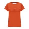 thumbnail image 5 of Teylalorva Girls Short Sleeve T-Shirt, Soft Casual Fashion Pleated Crewneck Summer Kids Tees Orange Size 6, 5 of 5