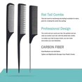 thumbnail image 2 of Carbon Fiber Hair Combs Set, General Styling Grooming Comb, Anti Static Heat Resistant Hairdressing Comb 6 pack, Rat Tail Comb, Pintail comb Parting c, 2 of 4