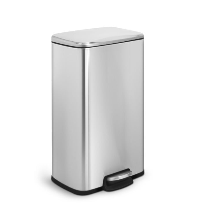 Innovaze 8 Gallon Stainless Steel Step Rectangular Kitchen Trash Can