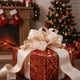 thumbnail image 4 of Arcos de Navidad para el Envoltorio de Regalos Cinta de Satén de Seda de Champaña 200x6.3cm, Cinta de Navidad para la Decoración Del Árbol de la Caja de Regalos Rosa Blanca Plata Copo de Nieve Plaid, 4 of 6