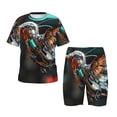 thumbnail image 1 of Cauagu Robot Futuriste Colibri pour Enfants Ensemble de Pyjamas à Manches Courtes, Ensemble de Pyjamas d'Été pour Enfants Col Rond 2 Pcs Parfait pour Petits Garçons Filles-Grand, 1 of 6