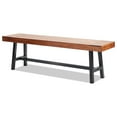 thumbnail image 2 of KFFKFF Patio Seating, 63" Wooden Bench with Metal Supports, Ideal for Garden, Park, or Front Porch, Durable Outdoor Bench, Supports up to 500 lbs, Perfect for Backyard or Outdoor Spaces, 2 of 9