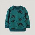thumbnail image 2 of TOWED22 Toddler Boys Sweatshirt Dinosaur Graphic Cotton Lightweight Kids Winter Warm Sweater Crewneck Pullover Tops(Navy,4-5 Y), 2 of 6