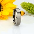 thumbnail image 3 of 7MM Comfort Fit Titanium Wedding Band Brushed Center Beveled Edge Titanium Ring (Size 6 to 15), 3 of 3