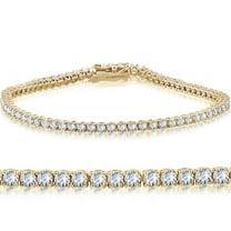 Pompeii 14k Yellow Gold 3 ct Round Cut Diamond Tennis Bracelet 7" (G-H,I1)