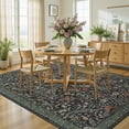 thumbnail image 3 of Bleum Cade 5'x7' Dark Floral Area Rug for Living Room, Vintage Boho Washable Low Pile Rug, Distressed Retro Ultra Soft Non Slip Stain Resistant Indoor Carpet for Bedroom Dining Room Home Decor, 3 of 10