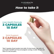 Liver Health Formula for Liver Cleanse & Detox and Joint Support Supplement for Joint Health, Bundle Pack by Purehealth Research