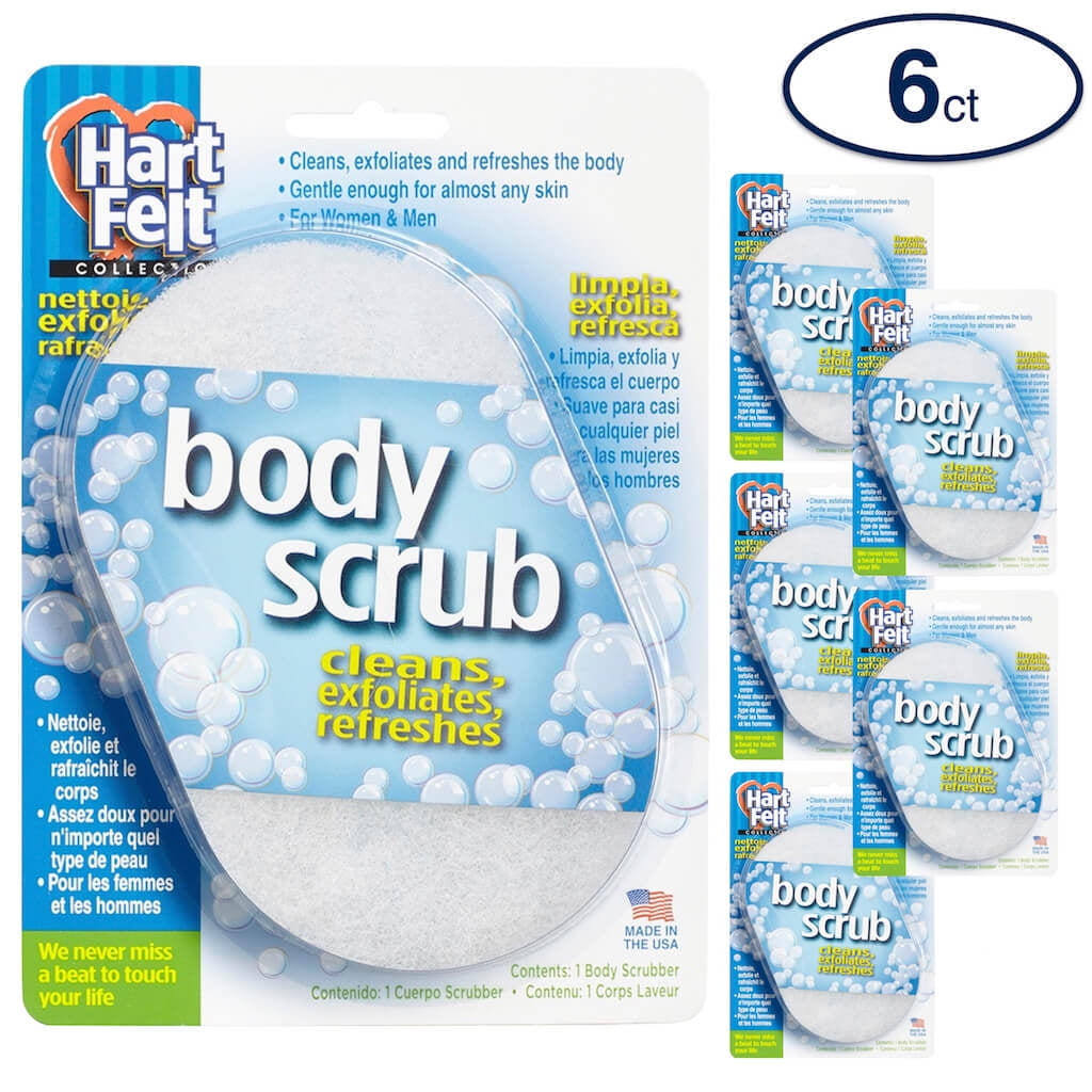 HartFelt Body Scrub Sponge - 6 Count - by Compac for Exfoliation