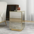 thumbnail image 3 of SHYFOY Modern Mirrored Side Table with Gold Accents – Contemporary Luxury End Table for Living Spaces, 3 of 7