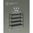 thumbnail image 3 of SONGMICS HOME Zapatero, Organizador Zapatos de 4 Niveles, Estante Metálico, con 4 Ganchos, para 12 Pares, Altura Ajustable, Negro Tinta, 3 of 5