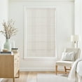 thumbnail image 3 of TWOPAGES 31"x64" Linen Blend Cordless Jacquard Roman Shade Light Filtering Blinds for Bedroom, 1 Piece, Husk, 3 of 6