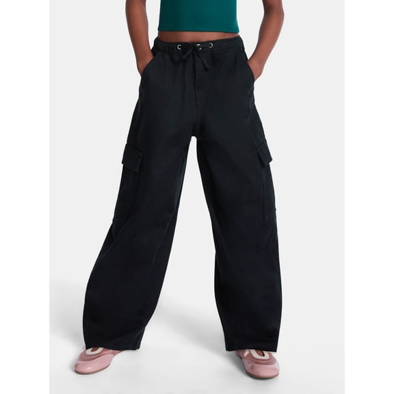 Weekend Academy Girls Cotton Cargo Parachute Pants, Sizes 4-18