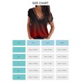 thumbnail image 5 of Camiseta con estampado de cuello en V para mujer, camisetas de manga corta de encaje informales holgadas de moda simples para el trabajo de la vida diaria, 5 of 5