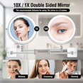 thumbnail image 4 of 360&Acirc;&deg; Rotation Adjustable 10x Large Wall Mounted Makeup Mirrror, Height Adjustable Lighted Mirror, 8" Double Sided Mirror, 1X/10X Magnifying Bathro, 4 of 7