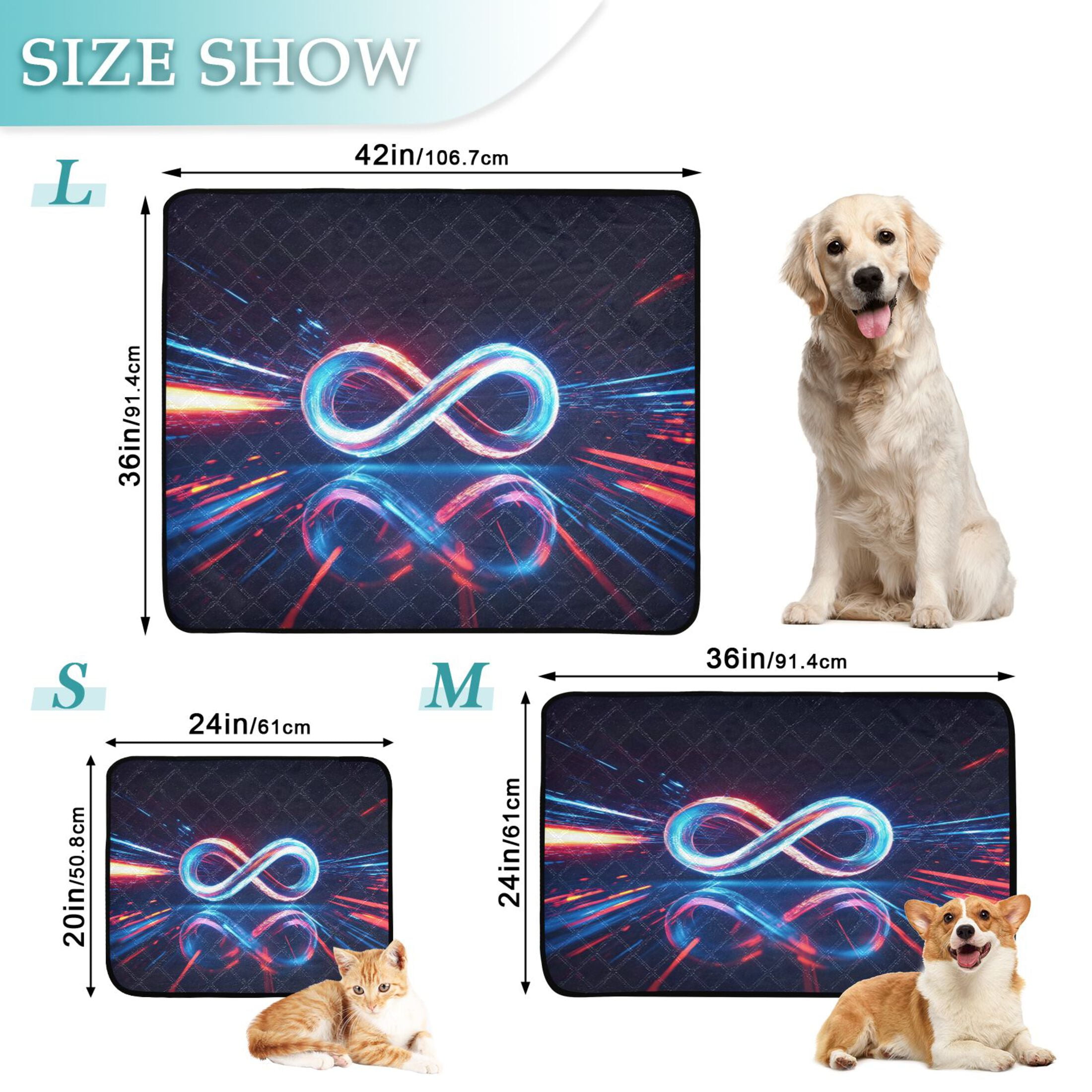 Washable Pet Pee Pads with Super Absorbent Reusable Training Pads for Dogs & Cats The Infinity Symbol