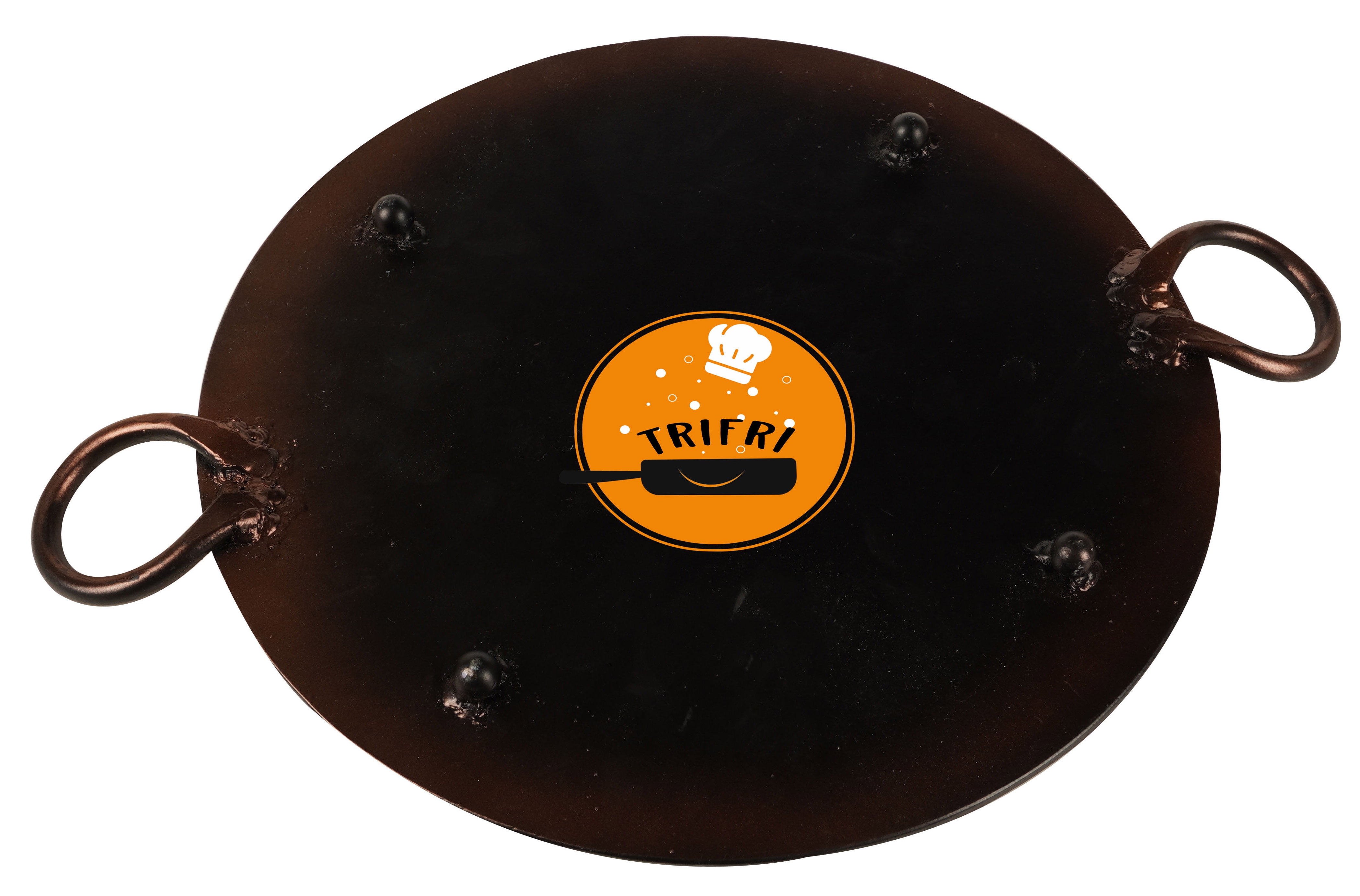 Trifri Chapati Tava Round Griddle 11.5" Concave Non,Stick Roti Tawa Induction Stove Dosa Pan Cookware