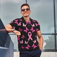 thumbnail image 4 of Honeii Breast Cancer Print Polo Shirt, A Classic Short-Sleeved, Button-Down Golf Shirt for Men,Mens Polo Shirts Short Sleeve-XX-Large, 4 of 6