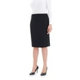 thumbnail image 1 of Women's Oversized Comfort Fit Knee-High Black Midi Pencil Skirt, 1 of 3