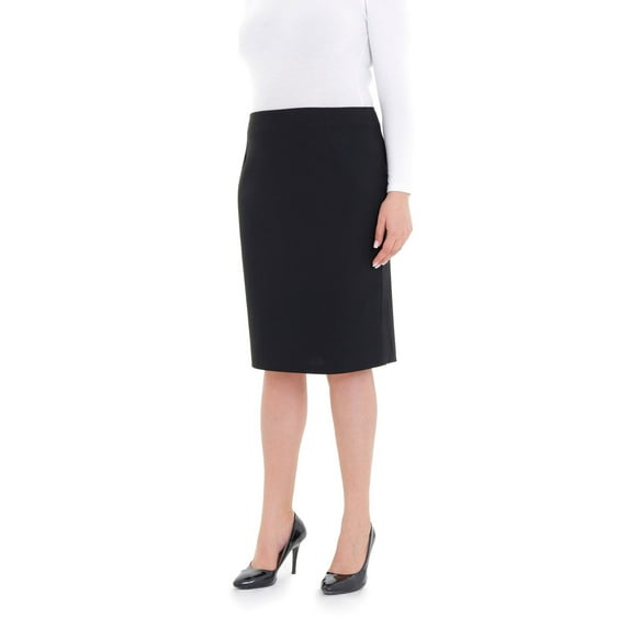 Women's Oversized Comfort Fit Knee-High Black Midi Pencil Skirt