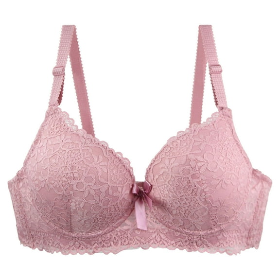 Ohufall Women's Push up Lace Bra Full Coverage Plus Size Wired Support Bra Soft Breathable Comfy Everyday Underwear