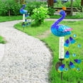 thumbnail image 3 of Kuymtek Lámpara de césped con indicador de lluvia de animales de pavo real mental, luz de pavo real con energía Solar Vintage Kuymtek Iluminación del hogar multifuncional, 3 of 9